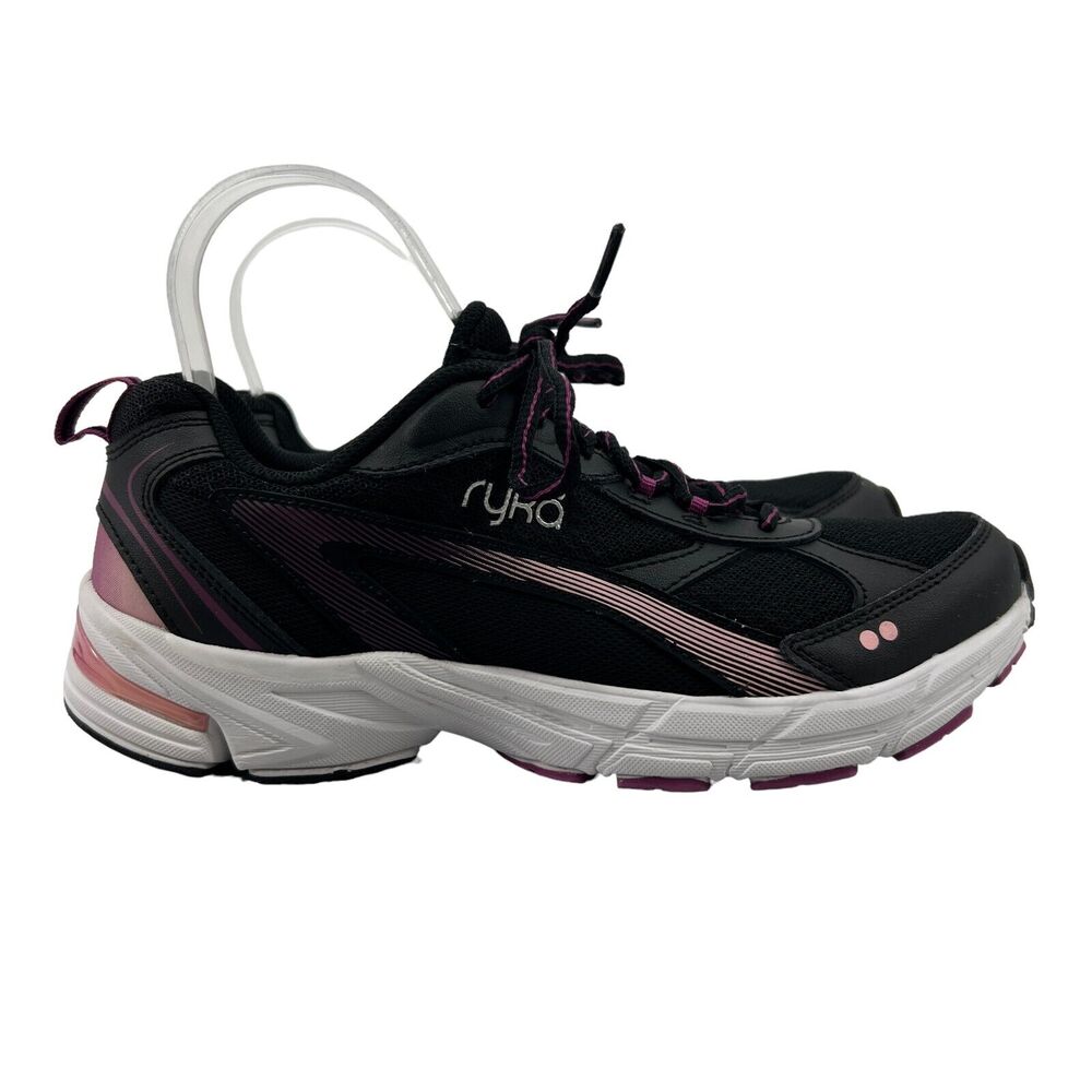 Ryka Impress Running Shoe Womens 8 Black Mesh Lace Up Walking Training Sneaker